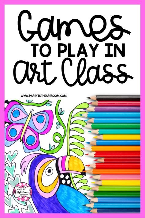 4 Games for Art Class — Party in the Art Room Fun Art Activities For High School, Best Middle School Art Projects, Art Class Games Elementary, Collaborative Art Elementary, Art Class For Middle School, Art Class Ice Breakers, Printmaking For Middle School, Art Collaboration Ideas, Collaborative Elementary Art Projects