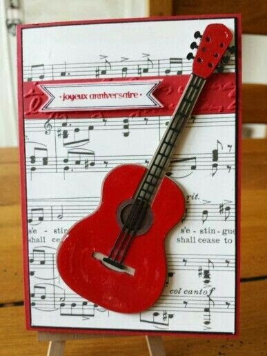 Cards With Music Theme, Music Cards Handmade, Guitar Cards, Music Cards, Music Card, Musical Cards, Masculine Birthday Cards, Boy Cards, Birthday Cards For Men