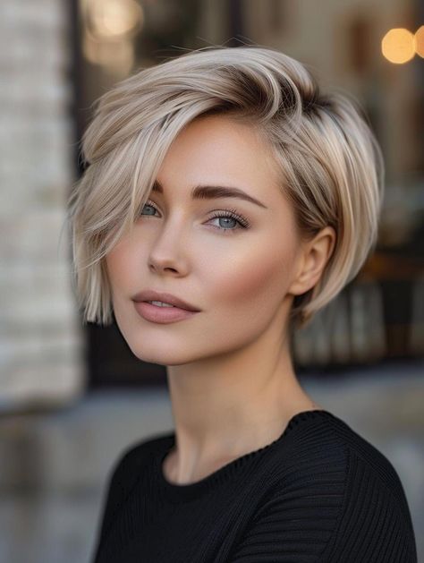 Short Asymmetrical Bob Hairstyles, Short Pixy Hairstyles For Women, Mom Short Hairstyles, Very Short Blonde Hairstyles, Haircut Style 2024, Pixi Hair 2024, Short Hairstyle Women Asymmetrical, Short Summer Hair 2024, Blonde Short Bob Hairstyles