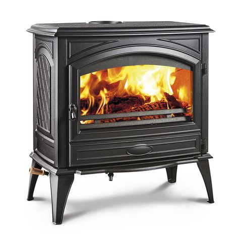 Check out Lynwood W-76 Wood Stove with Cast Iron Door, Black Colour Finish by Sierra Flame. #wood #fireplace #stove Free Standing Wood Stove, Free Standing Electric Fireplace, Woodburning Stove Fireplace, Wood Burners, Freestanding Stove, Wood Stove Fireplace, Modern Flames, Wood Heat, Basement Living Rooms