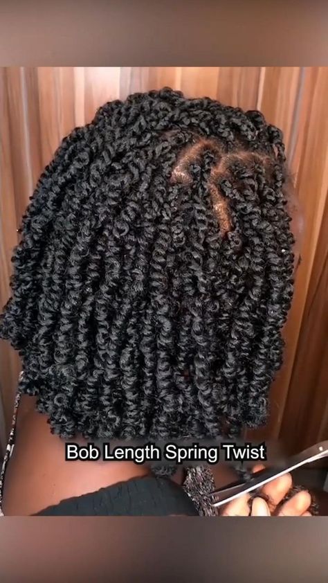 Pin on HAIR & MORE Bob Length, Short Hair Twist Styles, Bob Braids Hairstyles, Short Box Braids Hairstyles, Twisted Hair, Curly Crochet Hair Styles, Protective Hairstyles For Natural Hair, Spring Twists, African Hair Braiding Styles