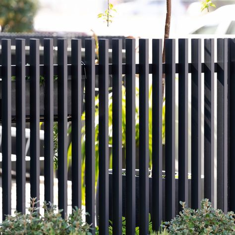 Level up your fence game with custom batten fencing. We can fabricate and make these to any style and size 🚀✨ . . . #CustomFencing #BattenFence #FenceDesign #OutdoorLiving #HomeExterior #ModernFencing #CustomDesign #HomeImprovement #landscapingideas Modern Front Fence, Aluminium Fencing, Batten Fence Vertical, Fence Black Metal, Black Cyclone Fencing, Modern Industrial Fence Design, Aluminum Channel Fence, Aluminium Batten Fence, Compound Wall Design