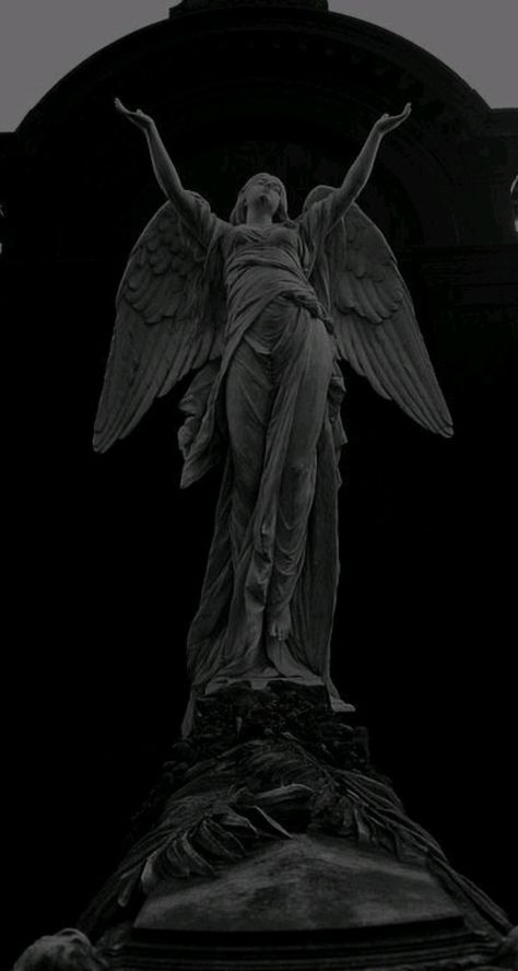 Fallen Angel Wallpaper Dark, Dark Gothic Art Fallen Angels, Cathedral Aesthetic Dark, Angel Grunge Aesthetic, Angel Astethic, Dark Rock Aesthetic, Fallen Angel Statue, Fallen Angel Wallpaper, Fallen Angel Oc