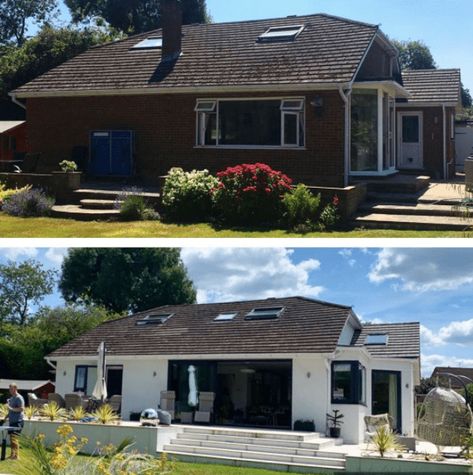 Open plan garden bungalow renovation - IMAGE: @oursheffieldrenovation Open Plan Bungalow Layout Uk, Small Bungalow Remodel, 1970s Bungalow Renovation, 70s Bungalow Renovation, Bungalow Renovation Before And After Uk, 1970 Bungalow, Modern Bungalow Interior, Bungalow Extension Plans, Bungalow Renovation Before And After