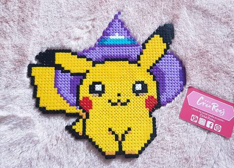 {creareey} on Instagram: “Hokus pokus pikachu!! Second part😁🎃 * * * #pokemongo #pokemon #halloween #witch #perler #perlerbeads #perlerart #perler #beads #fusebeads…” Halloween Pokemon Perler Bead Patterns, Witch Perler Bead Patterns, Witch Perler Beads, Halloween Pokemon Perler, Pixel Art Pikachu, Halloween Perler Beads, Halloween Pokemon, Halloween Perler, Hama Beads Christmas