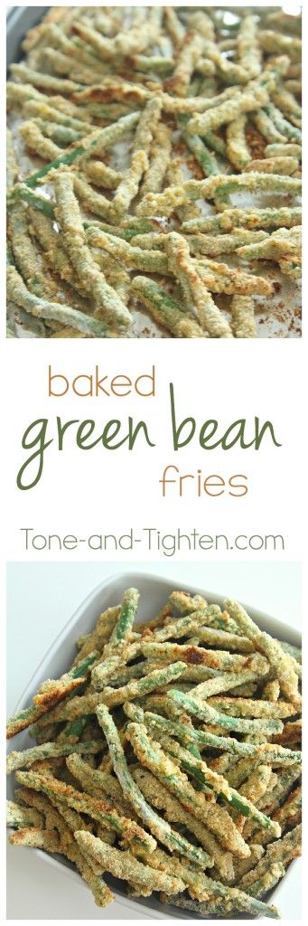 Oven-Baked Green Bean Fries on Tone-and-Tighten.com - a huge hit with my kids! Green Bean Fries, Crispy Green Beans, Nye Dinner, Baked Green Beans, Weight Watcher Desserts, Beans Beans, Fried Green Beans, Almond Meal, Candida Diet