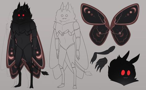 @LizardLizardx Twitter  "Mothman? No this is Dave" Moth Man Character Design, Mothman Concept Art, Mothman Character Design, Mothman Cartoon, Cute Cryptid Art, Mothman Costume Diy, Mothman Outfit, Vita Carnis Creatures, Mothman Oc