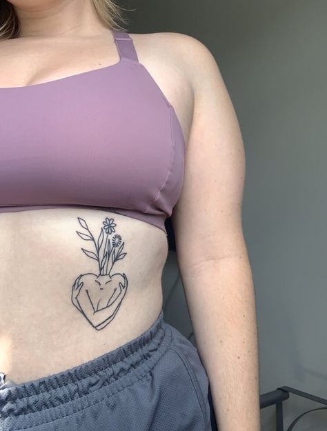 Self Love Hug Heart Tattoo, Self Hug Heart Tattoo, Tattoos For Personal Growth, Heart Hug Tattoo, Body Positive Tattoos For Women, Self Hug Tattoo, Body Positive Tattoo, Self Growth Tattoo Ideas, Woman Hugging Herself