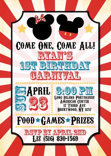 Ryan's Mickey Carnival Birthday Bash | CatchMyParty.com Mickey Mouse Carnival Birthday Party, Mickey Mouse Carnival Party, Birthday Carnival Theme, Mickey Mouse 2nd Birthday, Carnival Birthday Party Ideas, Birthday Mickey Mouse, Birthday Carnival, Carnival Birthday Party, Carnival Birthday Parties