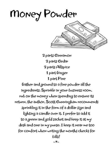 Money Powder – Witches Of The Craft® Money Potion Recipe, Money Powder Recipe, Money Drawing Powder Recipe, Money Powder, Money Magick, Money Spells Magic, Scott Cunningham, Hoodoo Spells, Money Spells That Work