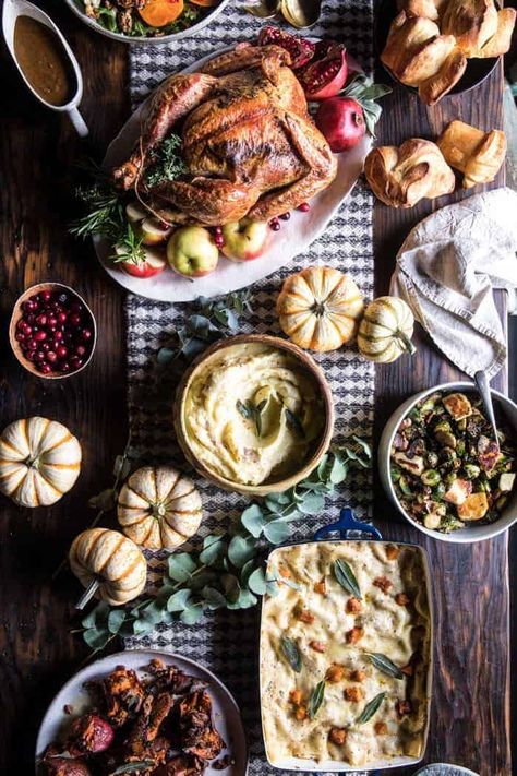 Thanksgiving Meal Plan, Southern Thanksgiving, Dinner Thanksgiving, Thanksgiving Dinner Menu, Thanksgiving Dinner Recipes, Xmas Dinner, Easy To Make Desserts, Half Baked, Half Baked Harvest