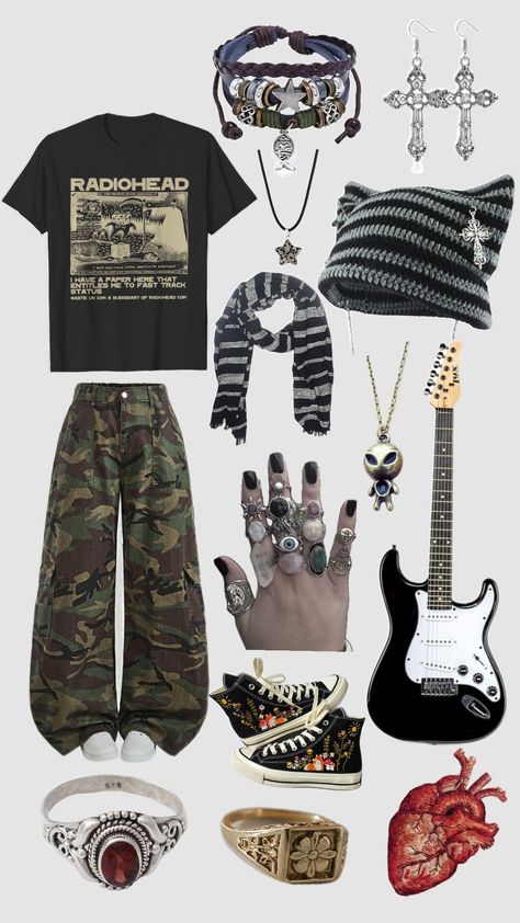 #outfit #grunge #goblincore #fairycore #dark #darkaesthetic #aesthetic Forest Grunge Aesthetic Outfit, Nature Grunge Outfit, Black Aesthetic Grunge Outfit, Grunge Gacha Club Outfits, Asthetic Cloths Idea, Goblin Punk, Goblincore Accessories, Grudge Aesthetics Outfits, Dark Fairycore Outfits