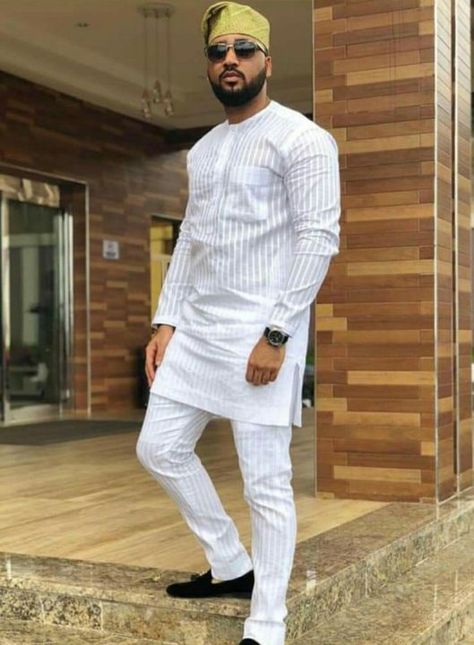 Nigerian Native Attire Styles For Men [April 2019] | Couture Crib Men African Wear, Costume Africain, African Suit, Nigerian Men Fashion, African Wear Styles For Men, African Attire For Men, African Dresses Men, African Shirts For Men, African Clothing For Men