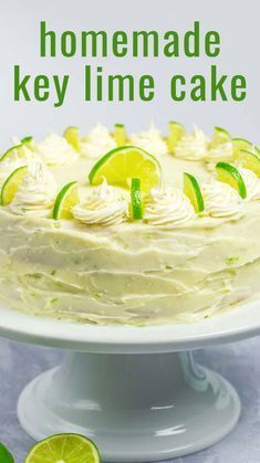 Key Lime Pie Cake Recipe, Key Lime Cake Recipe, Lime Cake Recipe, Key Lime Recipes, The Best Cake Recipes, Key Lime Desserts, Key Lime Cake, Homemade Buttercream, Lime Desserts