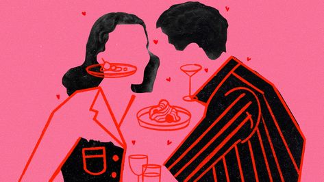 Romantic Dinner Illustration, Dream Date Night, Night Illustration, Baked Alaska, Couple Sketch, Dream Date, Valentines Day Dinner, Valentines Day Food, May Day