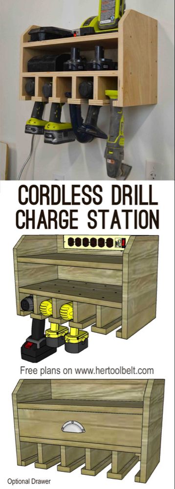 Cordless Drill Storage, Battery Charging Station, Drill Storage, Charging Station Organizer, Power Tool Storage, Diy Rangement, Tool Storage Diy, Garden Tool Storage, Organization Diy