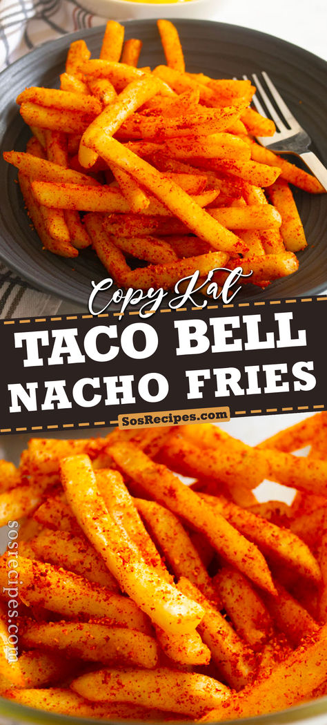 This copycat Taco Bell nacho fries is easy to make and enjoy whenever you’re craving some. Nothing is better than crispy fries dipped in cheese. Taco Bell Loaded Fries, Food Recipes French Fries, Homemade Taco Bell Nacho Fries, Nacho Fries Taco Bell Recipe Air Fryer, How To Make Taco Bell Nacho Fries, Taco Bell Nacho Fries Seasoning Recipe, Super Good Dinner Recipes, No Fry Recipes, Diy Fast Food Recipes