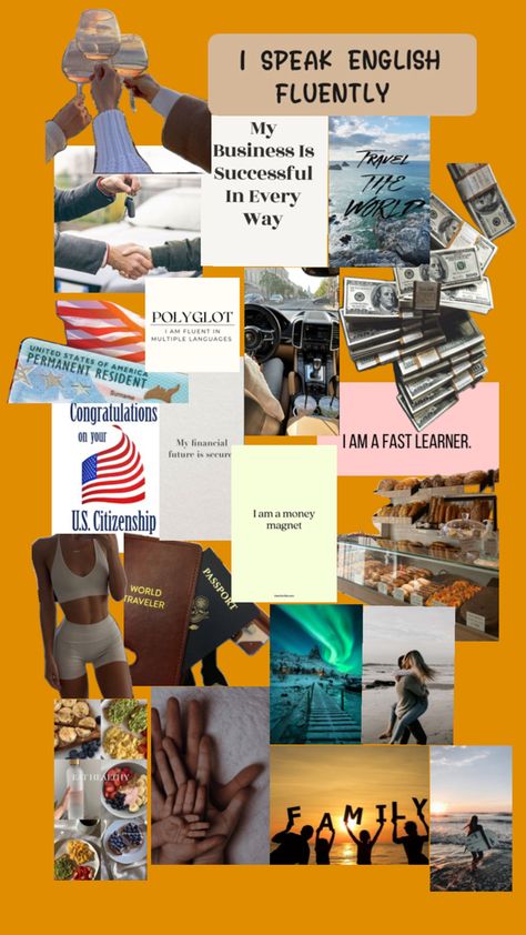 Speak Fluent English, My Vision Board, Business Vision Board, Speak English Fluently, Dream Vision Board, Fluent English, School Study Tips, Speaking English, American Dream