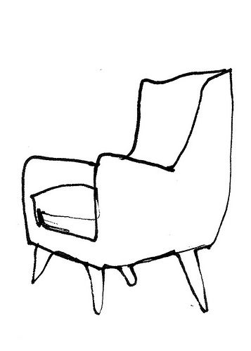 Chair Sketch Drawing Furniture, Chair Drawing, Tufted Dining Chairs, Reupholster Chair, Boho Chair, Love Chair, Simple Designs To Draw, Art Chair, Art Disney