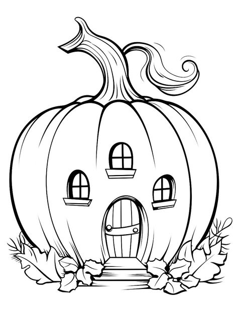 Pumpkin Coloring Pages Free Printable, Pumpkin Coloring Sheet, Fall Coloring Sheets, Fargelegging For Barn, Pumpkin Coloring, Pumpkin Drawing, Pumpkin House, Pumpkin Coloring Pages, Coloring Pages Free Printable