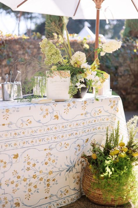 J+J | Provence in Ojai x Summer Wedding - twine events Mismatched Table Linens Wedding, July Wedding Aesthetic, Spring Wedding Linens, Tuscany Wedding Inspiration, Wedding Table Linen Ideas Color Palettes, Beach Villa Wedding, French Garden Party Wedding, Summer 2025 Wedding, Family Style Dinner Wedding