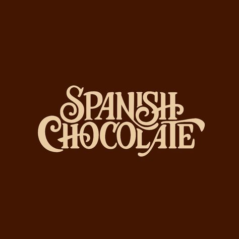 Spanish Chocolate – Paula Bearzotti Chocolate Logo Design Creative, Spanish Font, Chocolate Brand Logo, Spanish Typography, Esthetic Nails, Chocolate Typography, Spanish Chocolate, Chocolate Font, Chocolate Drawing