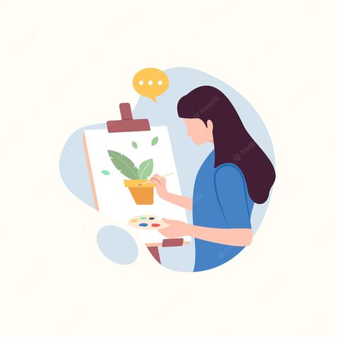 Premium Vector | Woman artist painting a plant vector illustration Woman Artist Painting, Plant Clip Art, Presentation Pictures, Menu Design Inspiration, Clip Art Design, Woman Artist, Kids Cartoon Characters, Cartoon Artist, Paint Vector