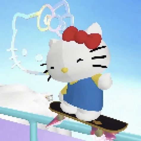 Skater Beanie, Kitty Videos, Icon Game, Cute Sanrio, Hello Kitty Videos, Kitty Pictures, Hello Kitty Pictures, Hello Kitty Items, Y2k Aesthetic