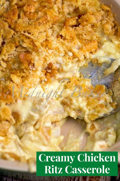 Recipes Only Please, Southern Chicken Casserole Recipes, Dinner Recipes For 2 People, Chicken Casserole Recipes Ritz Crackers, Crispy Chicken Casserole, Recipes Using Ritz Crackers, Cooked Chicken Casserole, Southern Casserole Recipes, Chicken Ritz Casserole