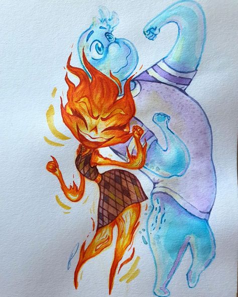 Silly dancers ~ #elemental #elementalpixar #elementaldisney #elementalfanart #pixar #disney #emberlumen #waderipple #fire #water #cute… | Instagram Fire X Water, Cute Couple Dance, Fireboy And Watergirl, Couple Dance, Disney Pixar Movies, Cartoon Fan, Fire Water, Cute Instagram, Pixar Movies