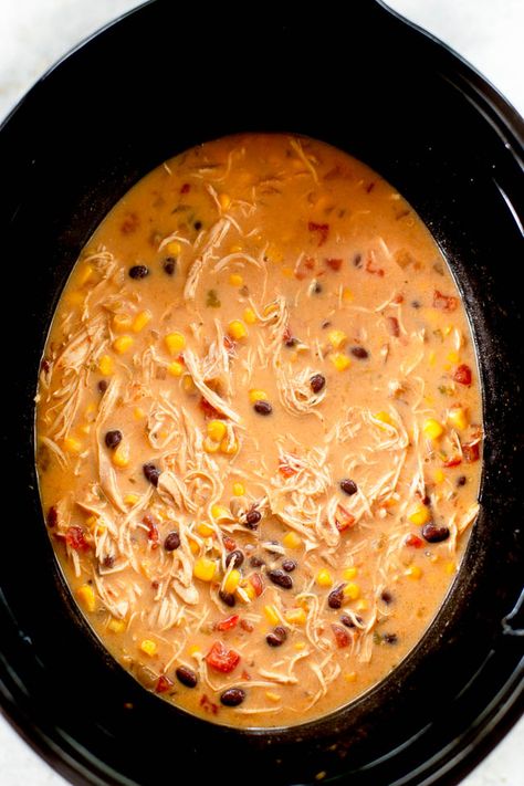 Slow Cooker Creamy Chicken Tortilla Soup Tortilla Soup Crockpot, Mexican Soups, Tortilla Soup Easy, Chicken Tortilla Soup Crock Pot, Slow Cooker Chicken Tortilla Soup, Creamy Chicken Tortilla Soup, Chicken Tortilla Soup Easy, Slow Cooker Creamy Chicken, Chicken Tortillas Soups Recipe