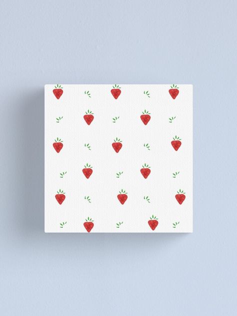 Mini Fruit Painting, Strawberry Canvas Painting Easy, Easy Summer Canvas Paintings, Easy Painting Patterns, Easy Painting Hacks, Strawberry Painting Ideas, Cute Painting Designs, Cute Patterns To Paint, Strawberry Painting Easy