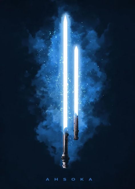 All Lightsaber Color Meanings Explained | Displate Blog Ahsoka Lightsaber, Lightsaber Color Meaning, Lightsaber Colors, Blue Lightsaber, Lightsaber Design, Star Wars Light, Star Wars Background, Star Wars Prints, Star Wars Ahsoka