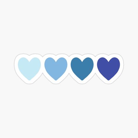 Blue Scrapbook, Blue Drawings, Preppy Stickers, Cute Laptop Stickers, Tumblr Stickers, Blue Hearts, Animation Artwork, Handmade Sticker, Floral Stickers