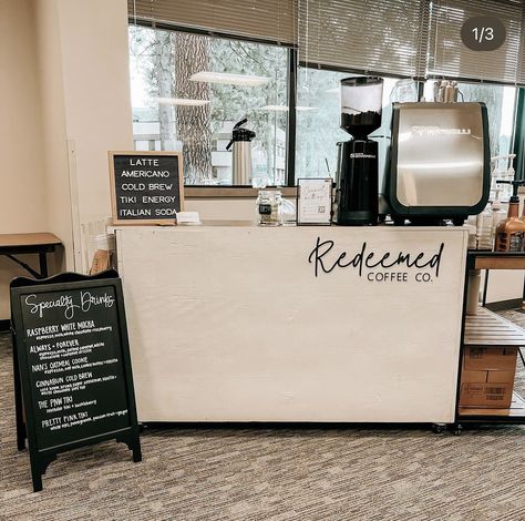 Diy Coffee Cart, Christian Coffee Shop, Cafe Banner, Coffee Bar Wedding, Shop Cart, Mobile Coffee Shop, Mobile Coffee, Bakery Design Interior, Coffee Shop Business