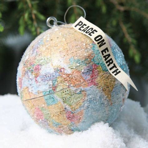 Photo Peace On Earth Christmas, Globe Ornament, We Are The World, Noel Christmas, Peace On Earth, Xmas Ornaments, Christmas Inspiration, All Things Christmas, Merry And Bright