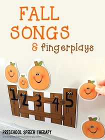 Fingerplays For Preschool, Speech And Language Activities, Fall Themes, Preschool Speech Therapy, Fall Songs, Fall Preschool Activities, Fall Lessons, Preschool Speech, Preschool Music