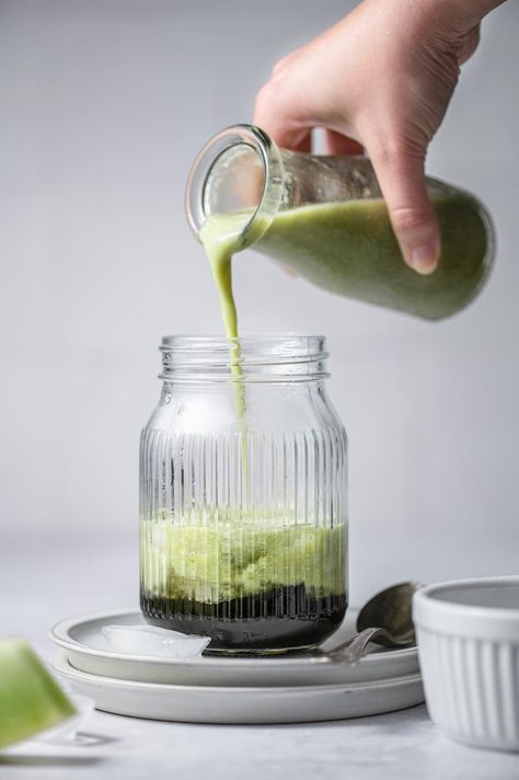 This honeydew bubble tea with brown sugar boba is creamy, fresh and fruity. Made with real honeydew melon and homemade chewy boba- you’ll want to make and sip on this bubble tea all summer long! This recipe uses coconut or oat milk, making it completely dairy free and vegan. Honeydew Milk Tea, Milk Tea With Boba, Vegan Beverages, Seasonal Vegan Recipes, Brown Sugar Boba, Vegan Cocktails, Vegan Food Photography, Condensed Coconut Milk, Dairy Free Coffee