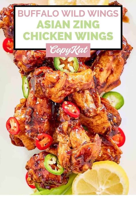 Craving that unique blend of sweet, spicy, and savory from Buffalo Wild Wings Asian Zing Wings? This easy copycat recipe brings you all the addictive flavors of this beloved dish right at home. Each wing is fried until golden brown, then coated in a mouth-watering sauce that's the perfect balance of tangy Asian flavors and a zingy heat kick. These wings are a true treat for your taste buds. Ditch the takeout menu and enjoy a night in with these irresistible Asian Zing Chicken Wings. Asian Zing Chicken Wings, Asian Zing Sauce, Buffalo Wild Wings Sauces, Asian Wings, Chicken Wing Dip, Wing Sauce Recipes, Wings Recipe Buffalo, Homemade Appetizer, Chicken Wing Sauces