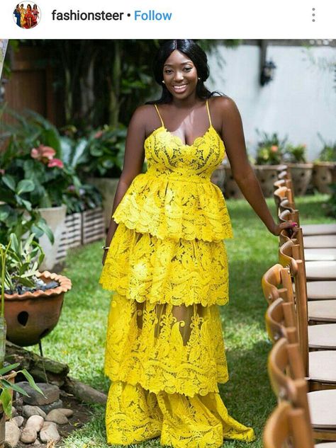 Red Tulle Dress, Aso Ebi Lace, Aso Ebi Lace Styles, Decorated Bottles, Yellow Lace Dresses, Tulle Dresses, African Styles, Lace Gown Styles, Afrikaanse Mode