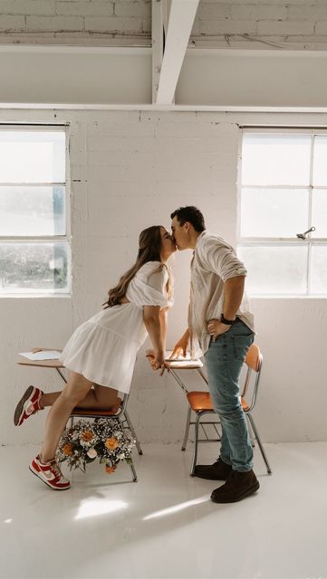 Arizona Wedding Photographer on Instagram: "If this isn’t the cutest idea for high school sweethearts, I don’t know what is!   I absolutely love when couple make their engagements photos unique to them and their love story ❤️🥹  #engagementphotos #uniquephotography #highschoolsweethearts #arizonaengagementphotographer #azengagement #shesaidyes #arizonaweddingphotographer" High School Sweethearts Photoshoot, High School Sweethearts Engagement Photo, High School Sweetheart Photoshoot, Engagement Photos High School Sweetheart, High School Sweetheart Engagement Photos, High School Sweetheart Wedding, Engament Photos, Football Couples, Engagement Shots