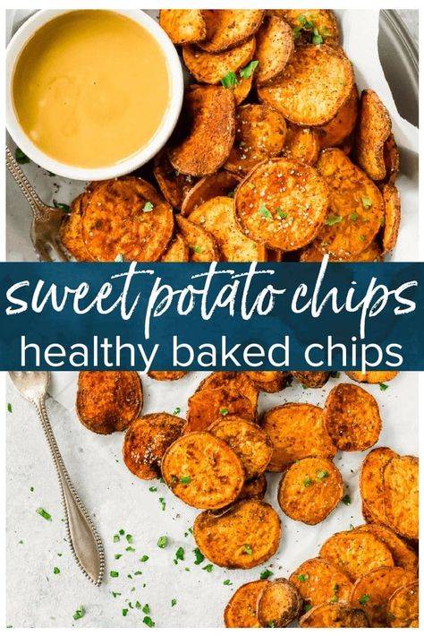 Sweet Potato Chips Recipe, Potato Chips Recipe, Sweet Potato Chips Baked, Healthy Chips, Fried Chips, Plats Healthy, The Cookie Rookie, Cookie Rookie, Pasti Sani