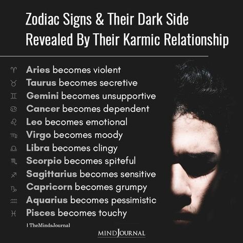 Where there is light, there is darkness. What is your dark side revealed by your karmic relationship based on your zodiac sign? Zodiac Signs Dark Side, Dark Side Of Zodiac Signs, Karmic Relationship Quotes, Gemini Dark Side, Karmic Relationship Signs, Karmic Connection, Karmic Relationship, Sign Compatibility, Soul Connections