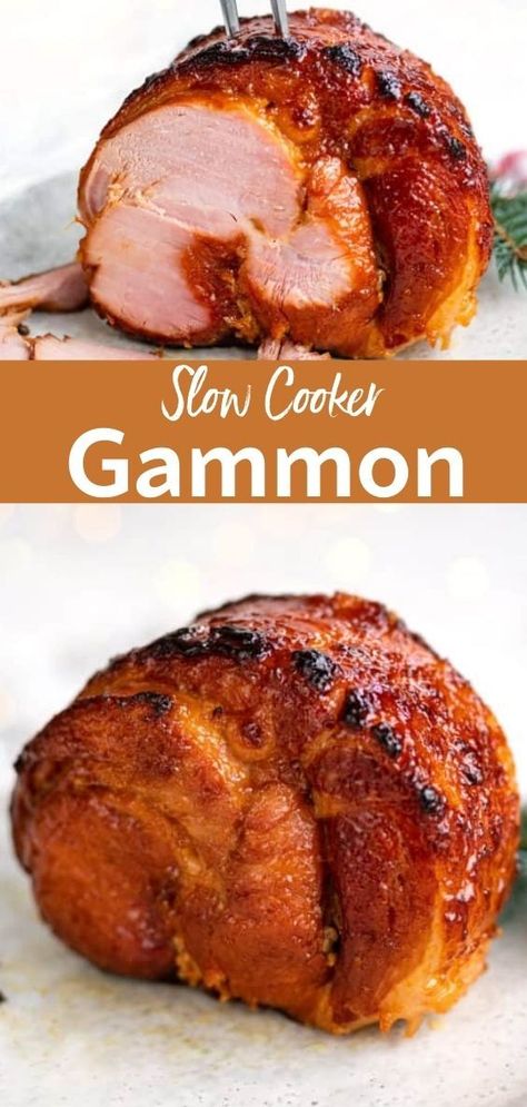 Christmas Gammon Recipes, Slow Cooked Gammon, How To Cook Gammon, Slow Cooker Gammon, Slow Cooked Ham, Gammon Recipes, Slow Cooker Christmas, Slow Cooker Baking, Slow Cooker Ham