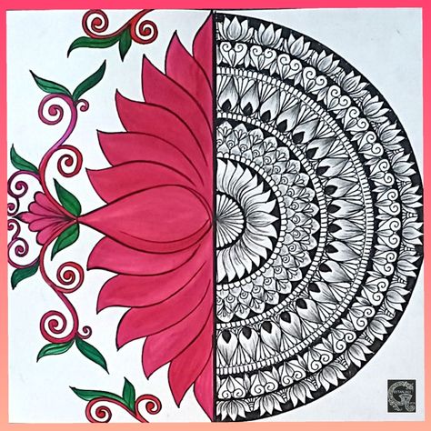 Mandala Art Therapy Design, Types Of Mandala Art, New Mandala Art Design, Creative Mandala Artwork, Mandala Art Drawing Creative, Creative Artwork Ideas, Gleeful Creations, Indian Mandala Art, Best Mandala Art