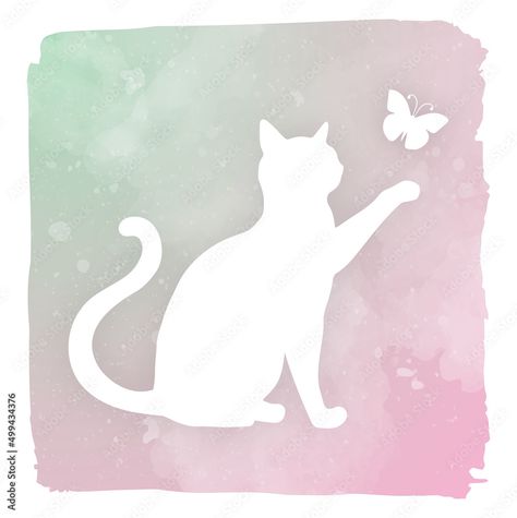 Cat playing with butterfly silhouette vector Stock Vector | Adobe Stock Cat Playing With Butterfly, Cat Reaching, Butterfly Silhouette, Cat Playing, Vector Stock, Cat Drawing, Cartoon Cat, Adobe Stock, Stock Vector