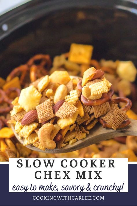 Chex Mix Recipes Crock Pot, Chex Mix Crock Pot, Crockpot Snacks, Chex Recipes, Chex Mix Recipes, Snack Mix Recipes, Crunchy Snack, Sweet Basil, Chex Mix