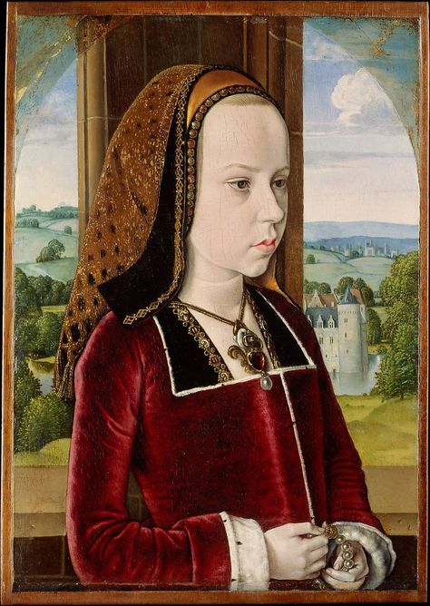 Jean Hey (called Master of Moulins) | Margaret of Austria | The Met Tudor Era, Holy Roman Empire, European Paintings, Male Artist, Anne Boleyn, Metropolitan Museum Of Art, Metropolitan Museum, Headdress, Art History