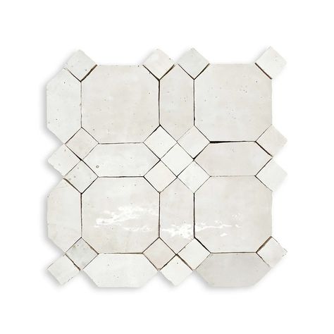 Atlas White Art - Style-Access Terracotta Mosaic, Octagon Tile, Zellige Tiles, Black Splash, Glazed Terracotta, Terracotta Floor, Sample Board, Containers For Sale, Zellige Tile