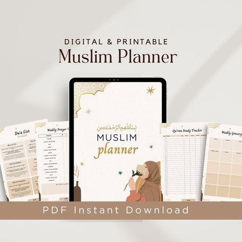 Muslim journal Printable and Digital, Muslimah Planner, Prayer Journal for Muslim Women, Quran Tracker and Salah Tracker, Islamic Planner socialmediaplanner #happyplanner🎡 Islamic Journal Ideas, Islam Study, Islamic Journaling, Muslim Planner, Quran Tracker, Muslim Journal, Salah Tracker, Quran Study, Islamic Planner